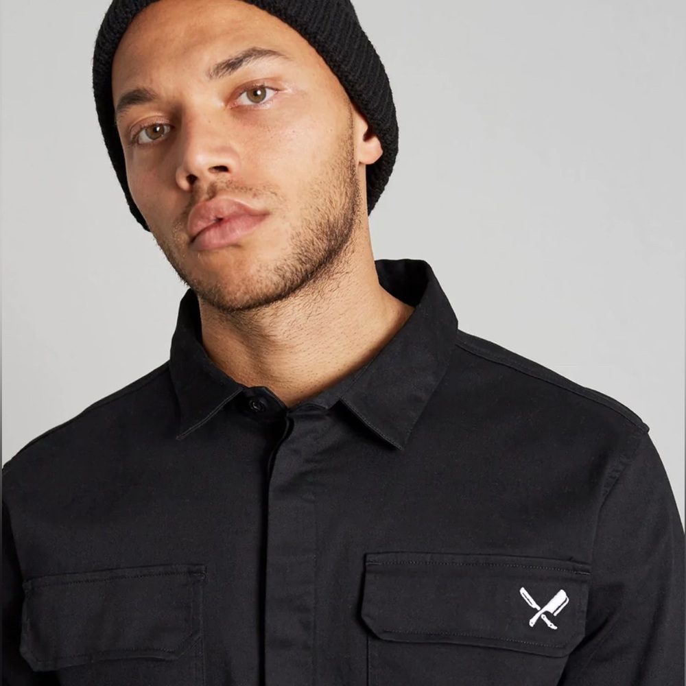 Distorted People Fashion Brand Black Button Up Shirt Size Small Mens. New w/tag